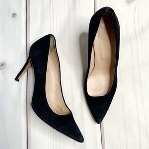 J. Crew Elsie Black Suede Stiletto Heel Pumps 8M